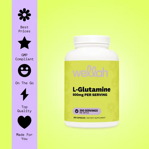 Wellah L-Glutamine Capsules | 200 Servings Daily Supplement Clean Fitness Supplement
