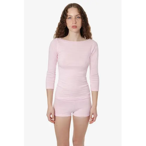 43044 - Baby Rib 3/4 Sleeve Boatneck Top