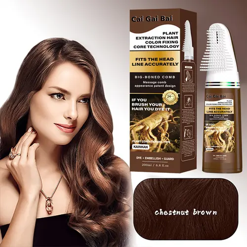 3-in-1 Hair Dye Home Use Dye Comb Integrated Convenient Hair Dye Cream Long-lasting Color No Color Fading Plant Essence No Damage to Hair Ash Brown Ash Blonde Highlights Mild Haircare