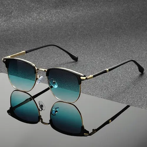 Men's Vintage Square Sunglasses - Polarized Metal Frame, Adjustable Fit, High Quality, Vintage Vibe & Modern Edge for Outdoor Sports & Cycling, High Quality Sunglasses