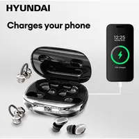 HYUNDAI GT630S 【4 Earbuds+Charges Phones】Wireless Headphones With Power Bank Case, Sleep & Clip-On Earbuds Included, Reverse Phone Charging, Ideal for Sports & Sleep, Earphones for Music & Calls, Compatible with Android & iOS,father'sdaygifts