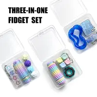 3-IN-1 Fidget Toys,ADHD relief,Fidget Keychain Keyboard,Pain Fidget-3D Printed Spiky Grippie Stim Keychain,Stress-Relieving Magnetic Balls,EDC Poker,Finger Spinner Toys,Gift for Kids