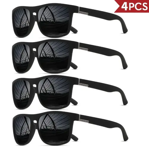 Unisex Wearable Polarized Glasses, 4pcs-1 UV400 Sports Eyewear, Stylish Sunglasses for Driving, Fishing