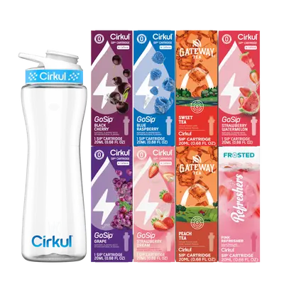 Cirkul® All-Day Energy Bundle (8 Top Rated Flavors + FREE 22oz. Starter Bottle)
