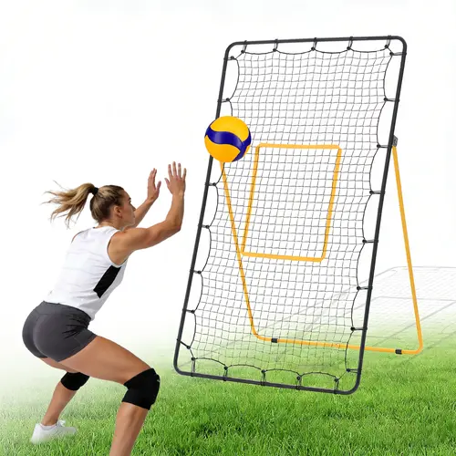 Sweetcrispy 7x4 ft Volleyball Rebounder Net - Portable Steel Frame Trainer with High-Tensile Water-Resistant Netting, 5 Adjustable Angles, No Dead Zones, Portable Setup, Multi-Sports Use, Includes Storage Bag, Fitness for Everyone, for Adults, Park Use, V