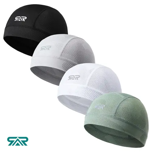 SHINENEOTH 2 pcs Breathable Mesh Skull Cap Lightweight Quick Dry HelmetLiner Beanie for Running Cycling Motorcycle High Elasticity Suitable For Men and Women