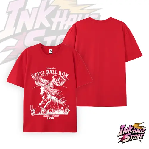 Steel Ball Run Horse Racing American Flag - Short-sleeved cotton unisex casual T-shirt