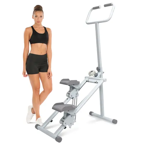 Stair Stepper Machine with 3 Adjustable Pedal Angles, 300 lbs Capacity, Foldable Vertical Climber Step Machine with LCD Monitor, 3 Adjustable Resistance Springs