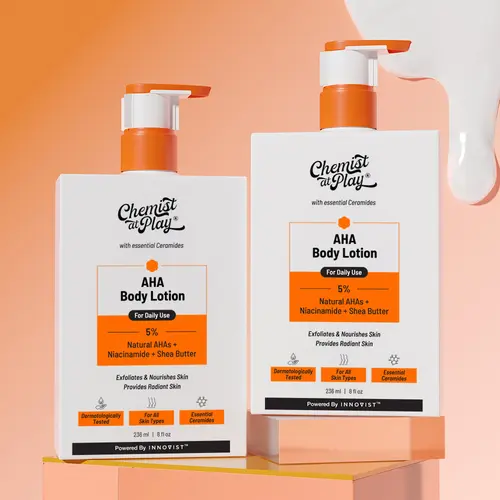 AHA Body Lotion with Niacinamide & Shea Butter - 8fl oz | Deeply Moisturizes | Exfoliates & Evens Out Skin Tone Pack of 2