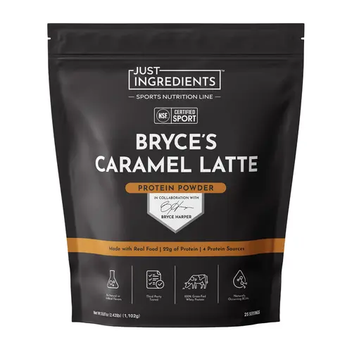 Just Ingredients - Date Caramel Espresso Protein (Caramel Latte) - NSF Sport (25 servings) | 100% Grass-fed Non-denatured Whey| Supplement |  Fitness | No Artificial Flavors