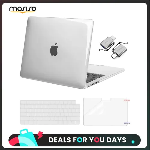 MOSISO Compatible with MacBook Air 13 inch Case M5 2026 M4 2025 M3 M2 2024-2022 A3449 A3240 A3113 A2681, Hard Shell&Keyboard Cover&Screen Film&Type C for MacBook Air 13.6 inch Case, Screen Protector, Solid, Rubber, Water Resistant, Plastic, Polycarbonate,