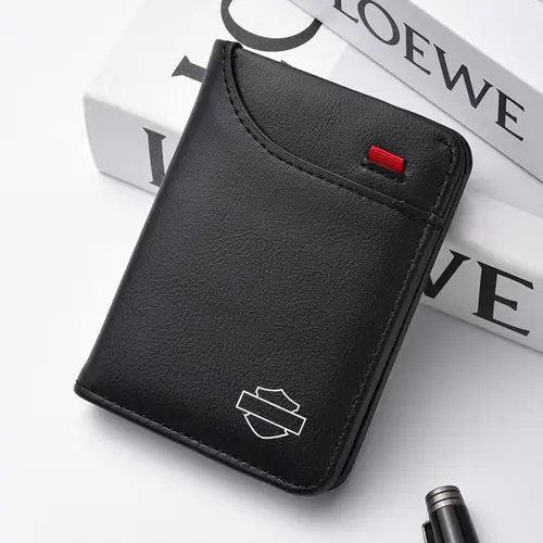 Mini Emblem Credit Card Holder and Coin Purse, Compact Wallet Bag, Motorcycle Accessories for Harley Davidson Electra Glide Ultra Classic