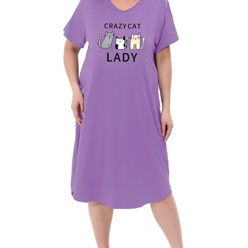 FEREMO Women's Plus Size Knitting Polyester Knit Nightdress - Soft, Breathable, Loose-Fitting V-Neck Short Sleeve Women's Clothing, All-Seasons Cool in Night Sweats Football Digital Print Lounge Sleep Shirt