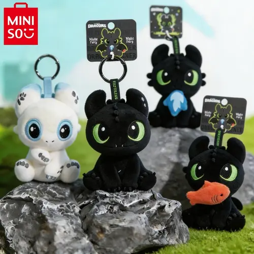 MINISO How to Train Your Dragon Plush Toy Collection, Toothless Plush Doll, Pillow and Keychain Charm, Soft Stuffed Collectible Gift for Kids and Fans, Back To School