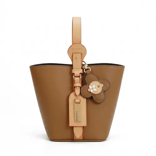 HKCLUF Women's CN6098 2026 Printed Bucket Bag - Luxurious PU Leather Handbag, Fashionable Casual Bag, Purse, Handbags and Accessories, Back to School Gifts for Women