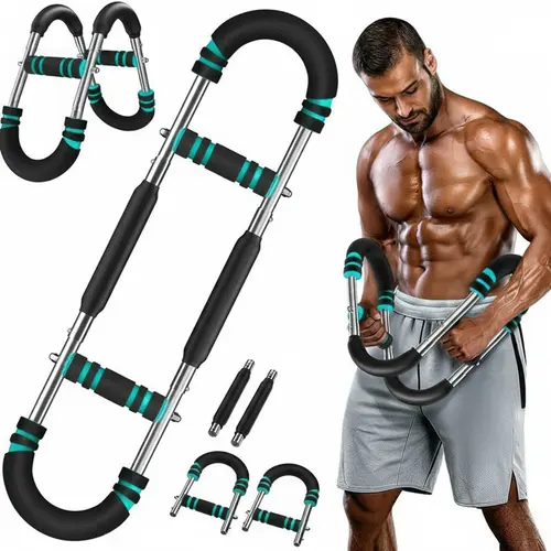 Adjustable Arm Trainer - Chest Strengthener, Home Gym Accessory, Strength Workout Equipment for Men, Shoulder Muscle Training, Portable Spring Resistance, Travel-Friendly, Enhance Flexibility, Summer Vibes Shaping