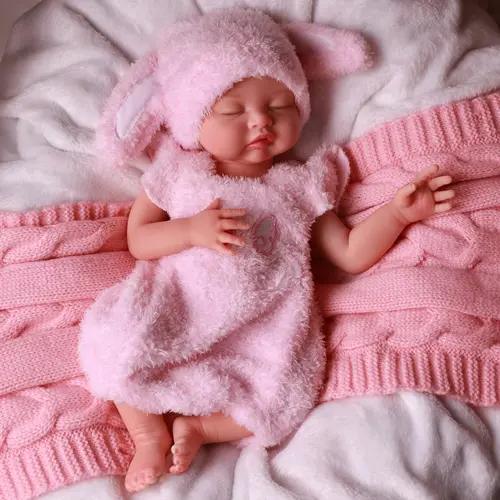 #sohochic BABESIDE Reborn Doll 12/16-inch Full Silicone Body and Painted Hair Sleeping Reborn Doll Set—Ideal as a Birthday Gift, Collectible, or Christmas Present, Soft Body Doll, Realistic Rebirth Doll