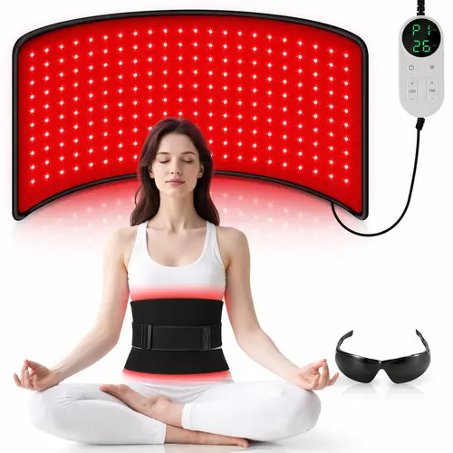 Infrared Light Belt for Body, 660nm & 850nm Light, Adjustable Heat Settings with Timer Control, Wearable Wrap for Waist & Back, Thoughtful Gift Option