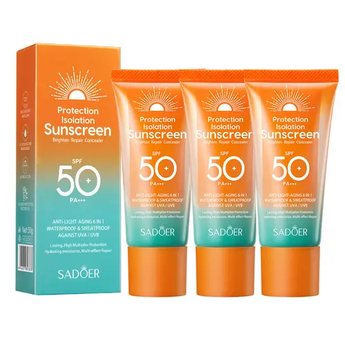 Sunscreen SPF 50, Sun Screen Protector For Face and Body, Broad Spectrum Sunscreen UVA/UVB Protection, Lightweight Non Sticky, Waterproof Sweatproof Long Lasting, No White Cast