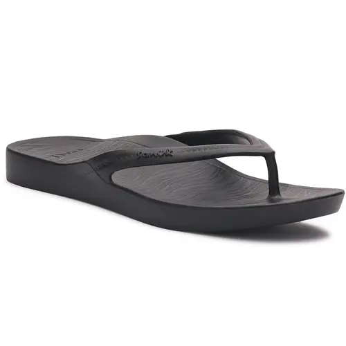 Sanuk Sanuk Palmer Women's’s Black Sandals – Water‑Friendly Flip Flops with Molded Arch Support