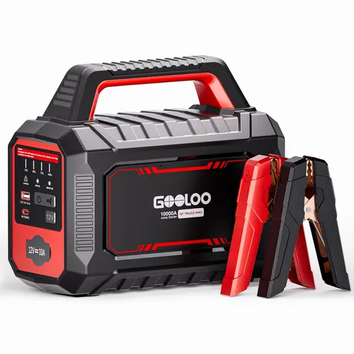 GOOLOO GT-Truck Pro 10000A Peak Car Jump Starter, 64000mAh Portable Battery Booster Pack, Powerful Emergency Starter for 8.0L Diesel Trucks & Heavy Duty Vehicles, LED Flashlight, Smart Safety Clamps, Car Accessories, Tools And Gadgets, Batteries