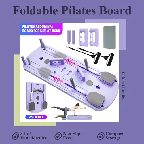 8-in-1 Multi-Functional Foldable Pilates Board, 24 Non-Slip Feet, Small Space Storage for Living Room, Bedroom, Gym, Yoga Room summerwins,summerwins,camping essentials