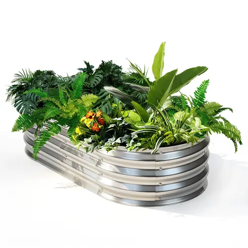 Sweetcrispy Rustproof Metal Raised Garden Bed - Elevated/Outdoor Planting Boxes with 12" Deep Bed Open Bottom, 12" for Veggies, Herbs & Flowers, for Backyard & Patio, Silver