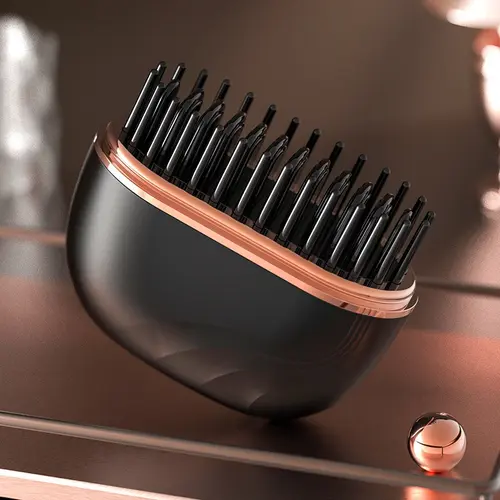 Compact Wireless Straightening Comb Portable USB Charging Travel Essential,Copper Heating Plates for Smooth Styling,Portable Hair Styler Fashionable Modern Design Mini Hair Straightener Brush Heated Comb sohochic