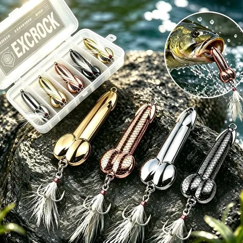 EXCROCK 5PCS Fishing Spoon Lures With Reflective Flash Action and Sharp Treble Hooks, Topwater Metal Casting Baits for Bass, Trout and Predator Fish, Freshwater and Saltwater Fishing Gear, Tackle Box Essential for Anglers