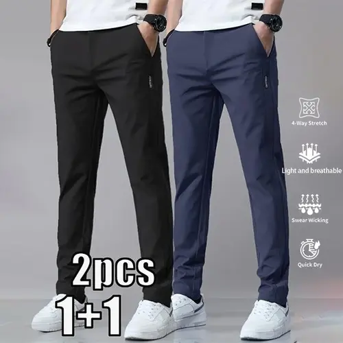 Men's Solid Color Casual Pants, Comfortable Regular Fit, Daily Use Men's Trousers, Stylish and Versatile Design for Everyday Wear lightweight and breathable pants
