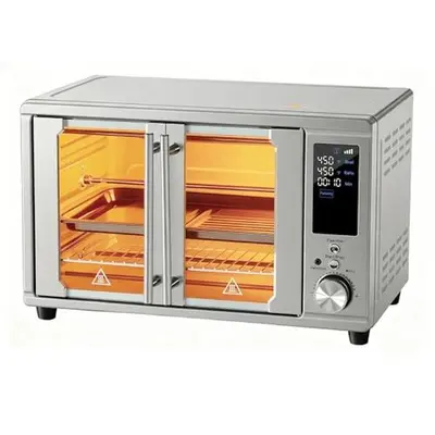 Extra Large Air Fryer Oven with Dual Doors, 29.6QT 12-in-1 Toaster Oven Combo, Smart Temperature Probe, 450°F Countertop Oven with Accessories
