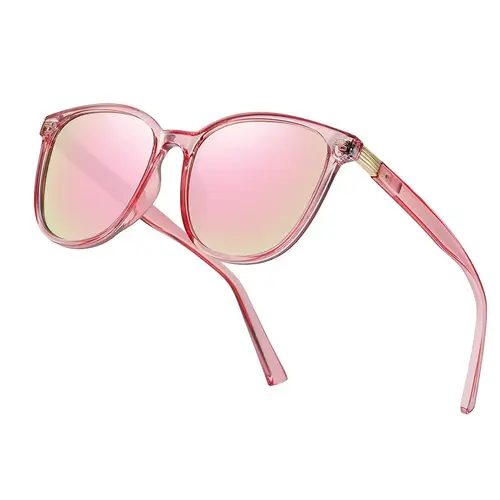 Women's Polarized Modern Sunglasses - Gold-Metal Plated Big-Style Metallic Frames, Ultra-Lightweight UV400 Anti-Glare Lenses, 2025 Trendy Fashion Eyewear, Christmas Gift, Accessories for Women