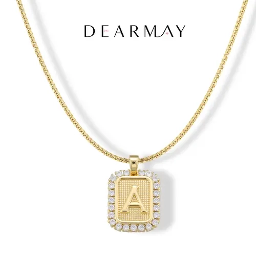Dearmay Initial Necklace for Women 14K Gold Plated Letter Necklace Gold Letter Pendant Waterproof Hypoallergenic Personalized Jewelry Gift for Girls,sohochic