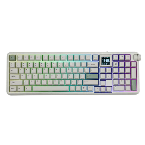 EPOMAKER RT100 PRO Tri-Mode Mechanical Keyboard, 1.54” Hot-Swap Screen, Knob, Retro PBT Keycap, Mac Keys, Thocky Gasket, Custom Driver, RGB, BT/2.4G Wireless Gaming Keyboard dealsforyoudays