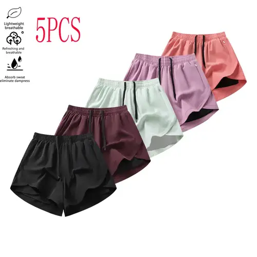 5PCS Women Summer Shorts Fashion Versatile Bottoms Outdoor Casual Sports Shorts Fit Womenswear comfy shorts shorts for women shorts para mujeres sweat shorts Style Basic sweat shorts shorts for women women's shorts comfy shorts summer bottoms baggy jorts