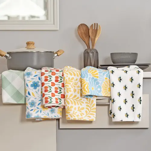 Padroa 3 Pack Premium Waffle Weave Spring Dish Towels – Decorative Microfiber Kitchen Towels 16x24, Super Absorbent, Lint-Free Cleaning Cloths & Home Décor