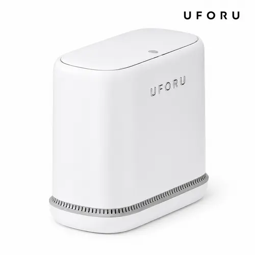 UFORU Household Automatic Air Pressure-Abs With Lid Waste & Recycling Bin - Slim Design, 1-Touch Lid Opening, Thickened Double-Bin, Odor-Proof, Waterproof, Easy Installation - Suitable for Living Rooms, Bathrooms