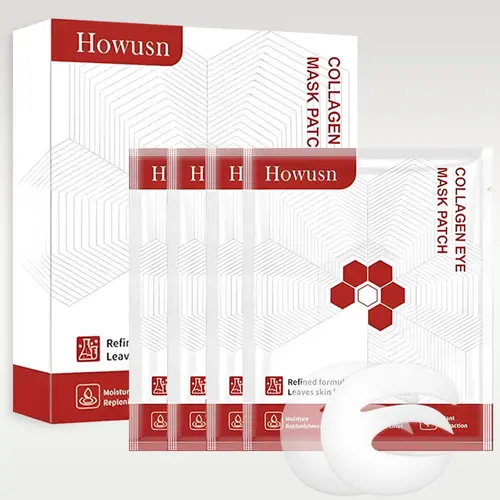 Deep Collagen Hydrogel Eye patch (4 Pairs), Affordable Glass Glow Skincare Mask, Korean Skincare, Anti-aging, Drooping Eyelid, Puffiness, DEPUFFS UNDER-EYE BAGS, Firming & Moisture Facial Mask.