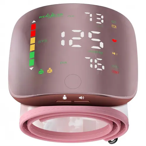 Rechargeable Wrist Blood Pressure  with LED Touch Screen, Voice Broadcast & 99x2 Memory — Accurate Home BP Tracking Made Simple,Suitable 5.3 - 7.6 inches