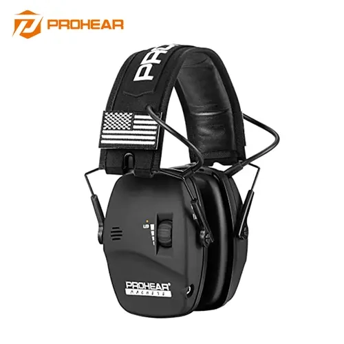 PROHEAR 036 Adult Unisex Low-Profile Electronic Earmuffs - 23dB NRR low profile noise reduction Hearing Protection, 5X Sound Amplification safetyequipment, Noise Cancelling Hunting Gun Range Accessories