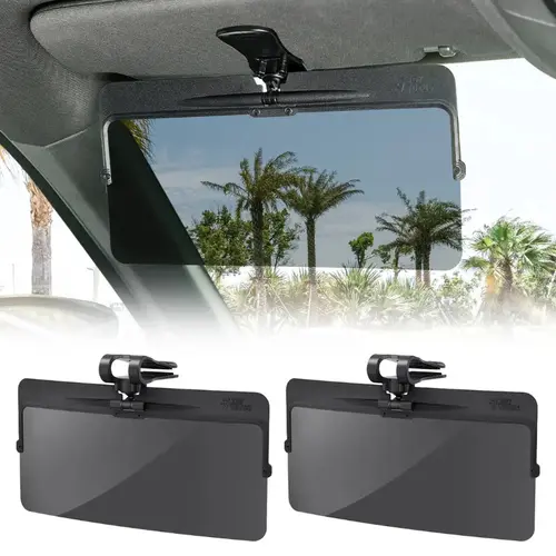 JOYTUTUS Universal Plastic Anti-Glare Polarized Car Sun Visor Extender - 12.6in UV400 Protection Automotive Windshield Sunshade, Sun Cover for Outside Windshield Accessory, Car Sunshade Windshield Outside