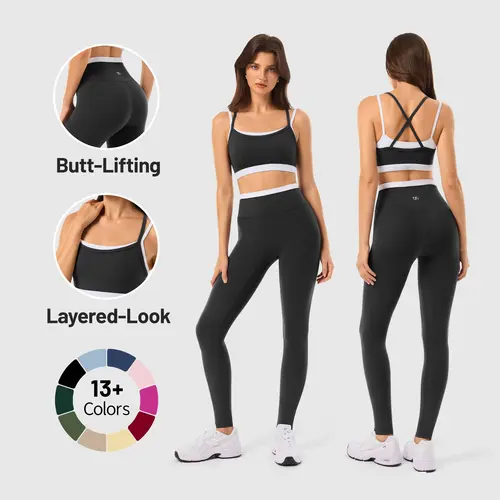 INNO MINT Women's 2-Piece Matching Workout Set, Women's Clothes with Seamless Yoga Leggings & Padded Sports Bra for Gym Athletic Use