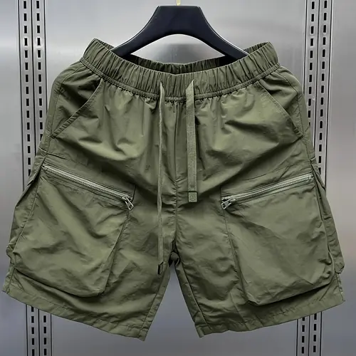 Men’s Japanese Retro 3-Pack Chic Cargo Shorts Set - Streetwear Clothing, Casual Men’s Shorts, Multiple Pockets, Baggy, Lightweight, Above-the-Knee Bermuda, Loose Straight Leg, Summer Everyday Wear
