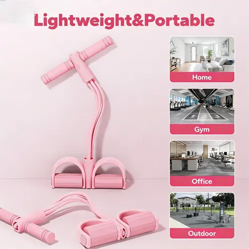 Multifunctional Adjustable Ab Trainer, Lightweight & Portable Pedal Resistance Band with Elastic Pull Rope and Foam Handles for Home Gym Yoga, Ab Core Trainer, Ab Training Equipment, Adjustable Fitness Tool tiktokshopbacktoschool