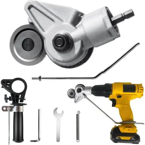 Universal Electric Drill Nibbler Attachment - Accurate, Versatile Power Tool Accessory for DIY Users, Fits Electric Drills, Cuts Steel/Aluminum, Iron, Copper, White Sheet, Easy Refitting, Titanium Alloy Build, Tools & Hardware, 0.2-1Mm