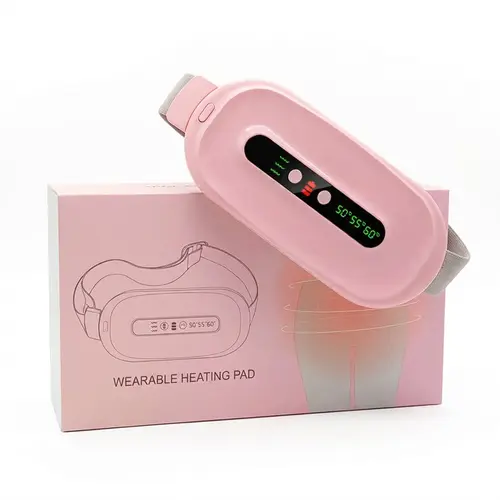 2026 New Portable Cordless Heating Pad for Period Cramps, Fast Heat Electric Belly Wrap with 3 Heat Settings & 3 Massage Modes, Menstrual Pain Relief Warmer Gift for Women Girls
