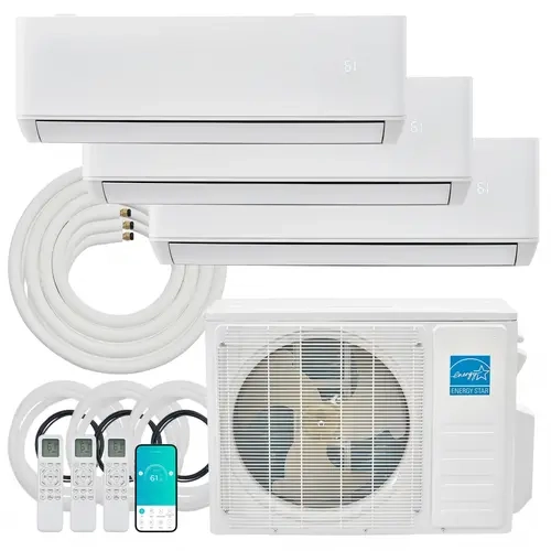 [Ships in Multiple Boxes] AMERLIFE Mini Split Conditioner, AC/Heating, 20,000/28,000 BTU, 22/25 SEER2, Multiple Zone Ductless Inverter Heat Pump, WiFi with Pre-Charged Condenser&16.4Ft Line Set, 208-230V, Energy-Efficient[tiktokshopbacktoschool][SohoChic]