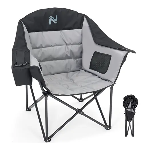 SLSY Portable Camping Chair, Heavy Duty Folding Lawn Chairs, Armrest Chair with Cup Holder, for Outdoor Beach Patio Backyard- Support  400lbs tiktokshopbacktoschool