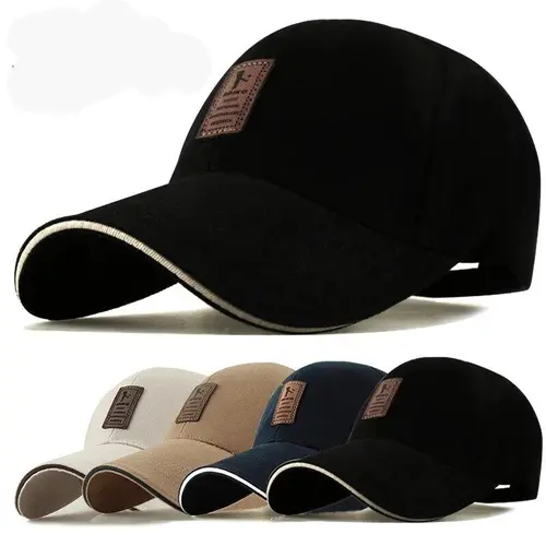 Men's 2-Pack Classic Cotton Baseball Caps - All Seasons Casual Sun Hat with Leather Patch, Adjustable Strap, UV Protection, Breathable Fabric, Classic Look Pairs with Most Outfits, Ideal for Sports, Travel, Men's Accessories, Casual Wear