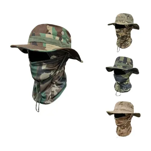 2-in-1 Split Design Sweat-Wicking Sun Protection Sports & Outdoor Boonie Hat - Thick Brim, Face Cover, 1 Count, for Men - Ideal for Cycling, Fishing, Camping 2024, Sweat-Wicking Sun Protection Sports & Outdoor Hats